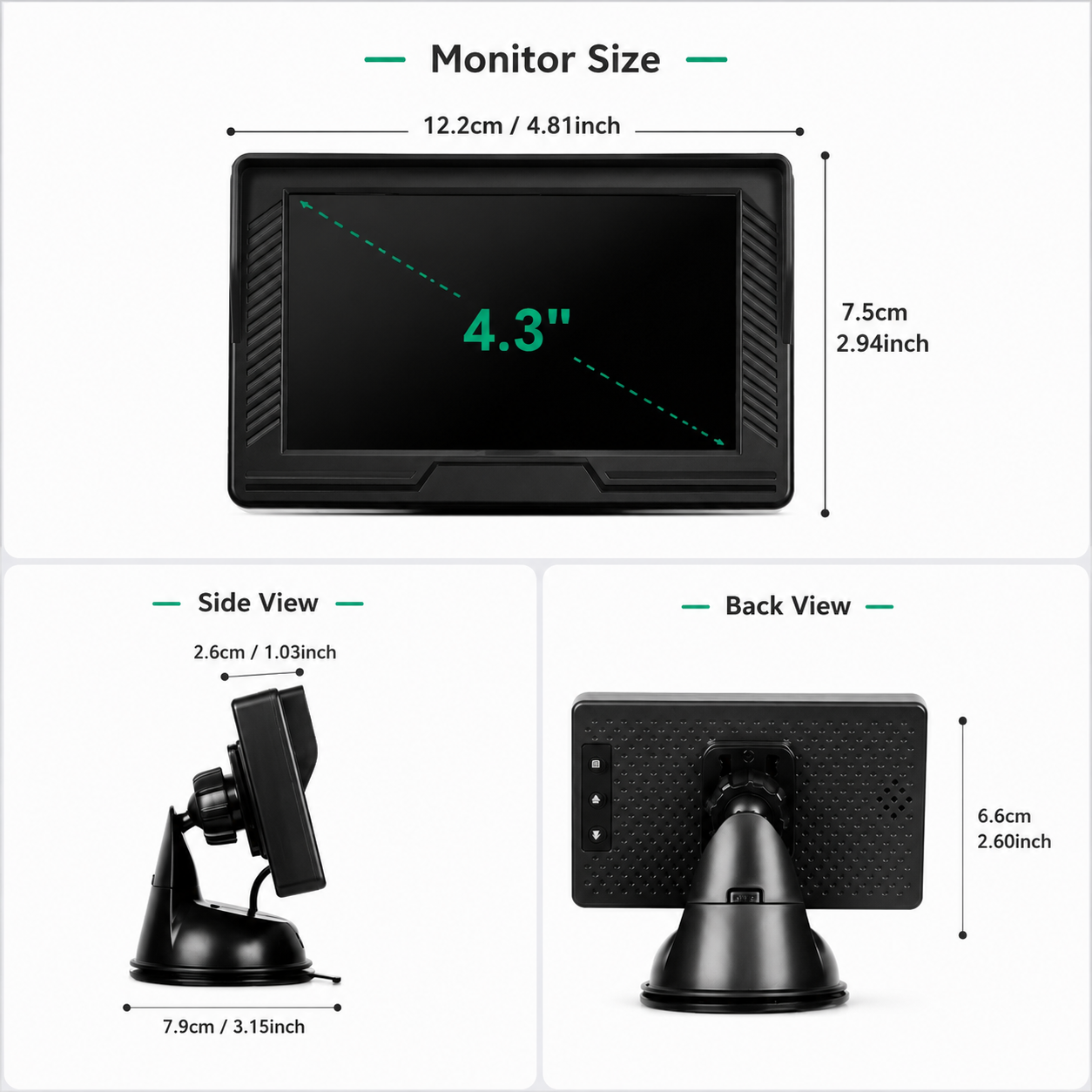 Micool 4.3” Baby Car Monitor