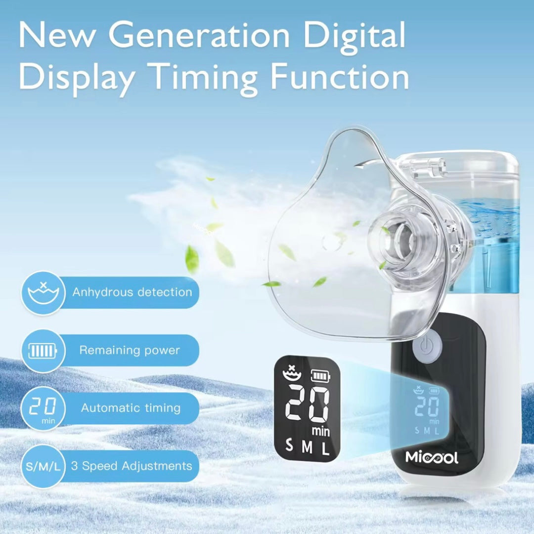 Micool SmartMesh Digital Nebulizer – Silent, Portable, Rechargeable
