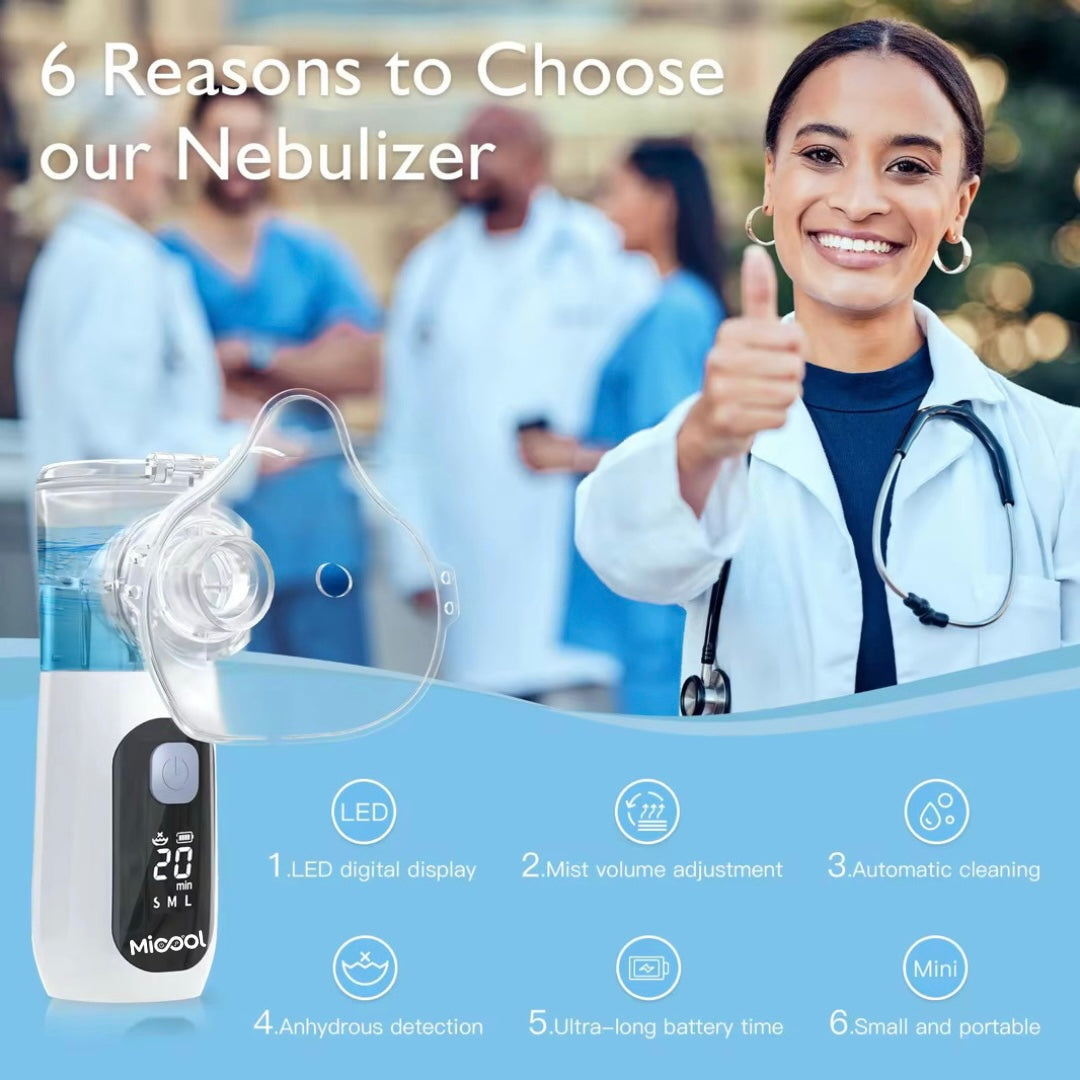 Micool SmartMesh Digital Nebulizer – Silent, Portable, Rechargeable