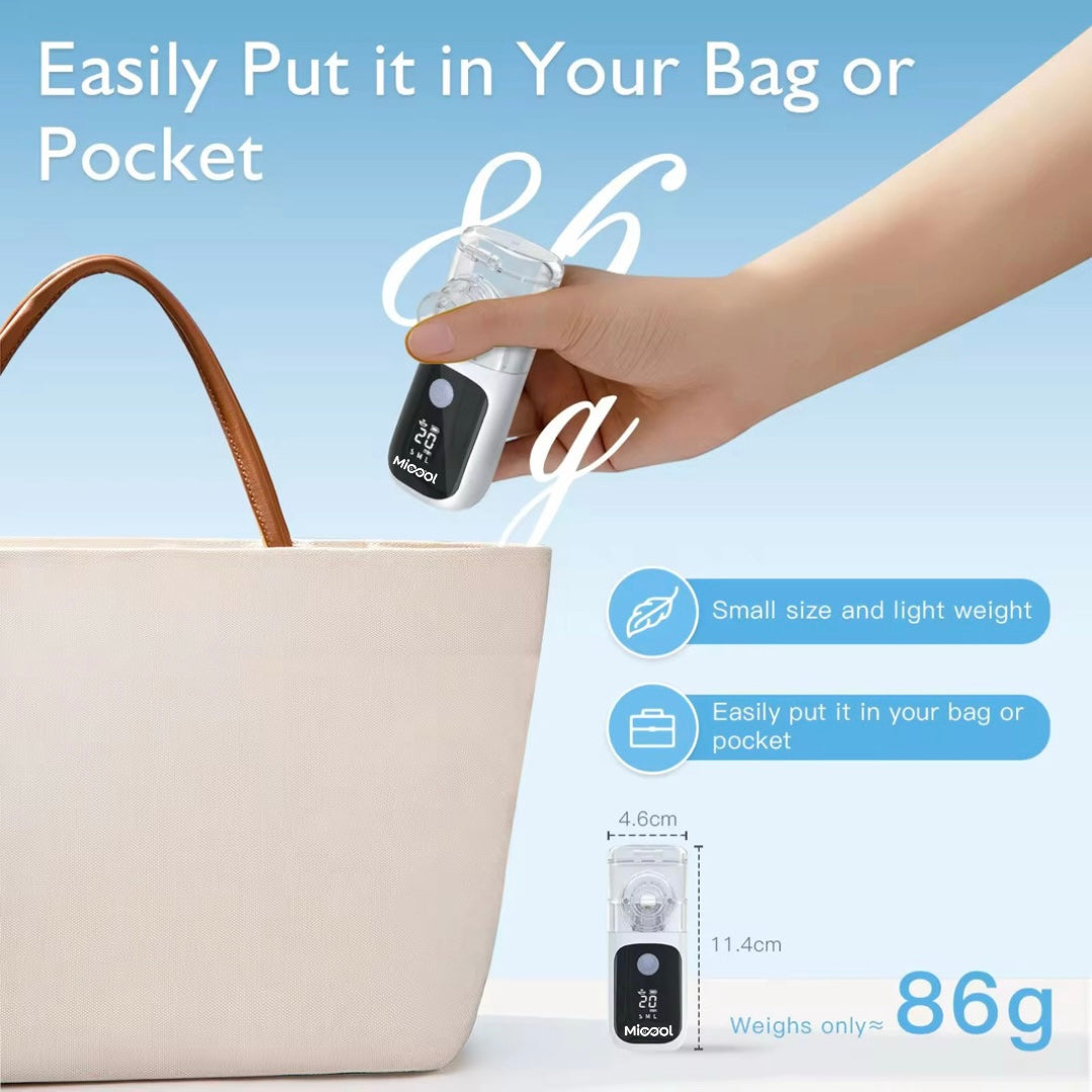 Micool SmartMesh Digital Nebulizer – Silent, Portable, Rechargeable
