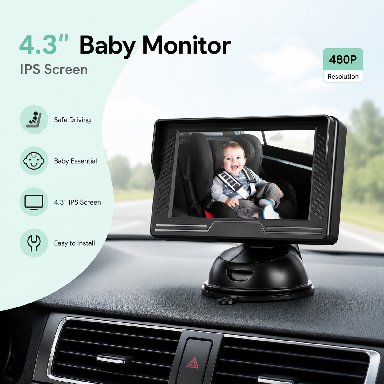 Micool 4.3” Baby Car Monitor