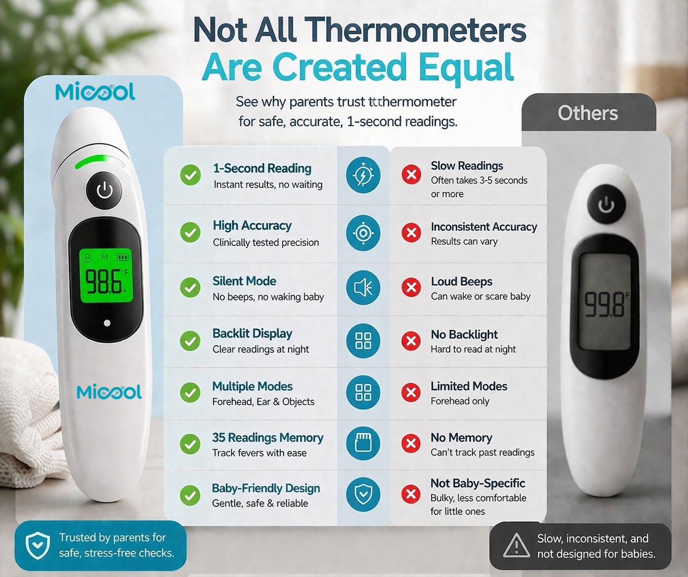 Micool 2 in 1 Thermometer